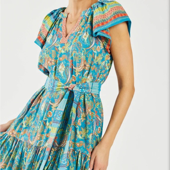 Current Air NWOT Paisley Border Print MIDI Dress‎ size XS - Picture 2 of 12